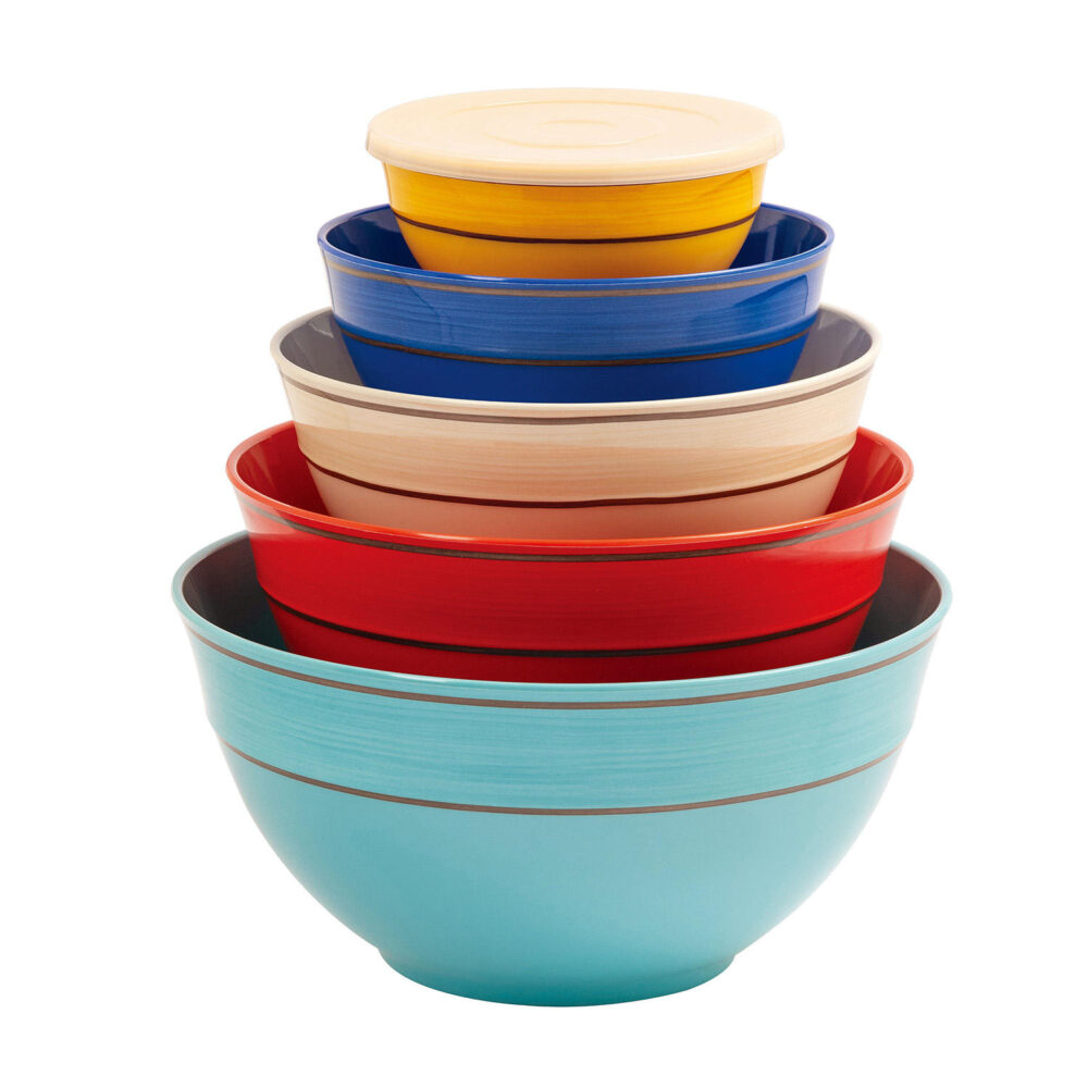10 Piece Mixing Bowl Set -Assorted Colours - Image 2