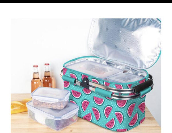 Picnic Cool Basket with 4 Picnic Food Storage 