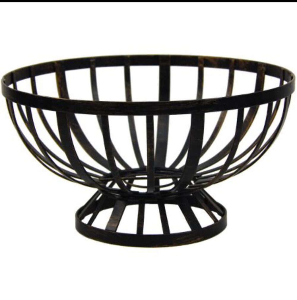 Antique Bronze Round Fruits Wire Basket