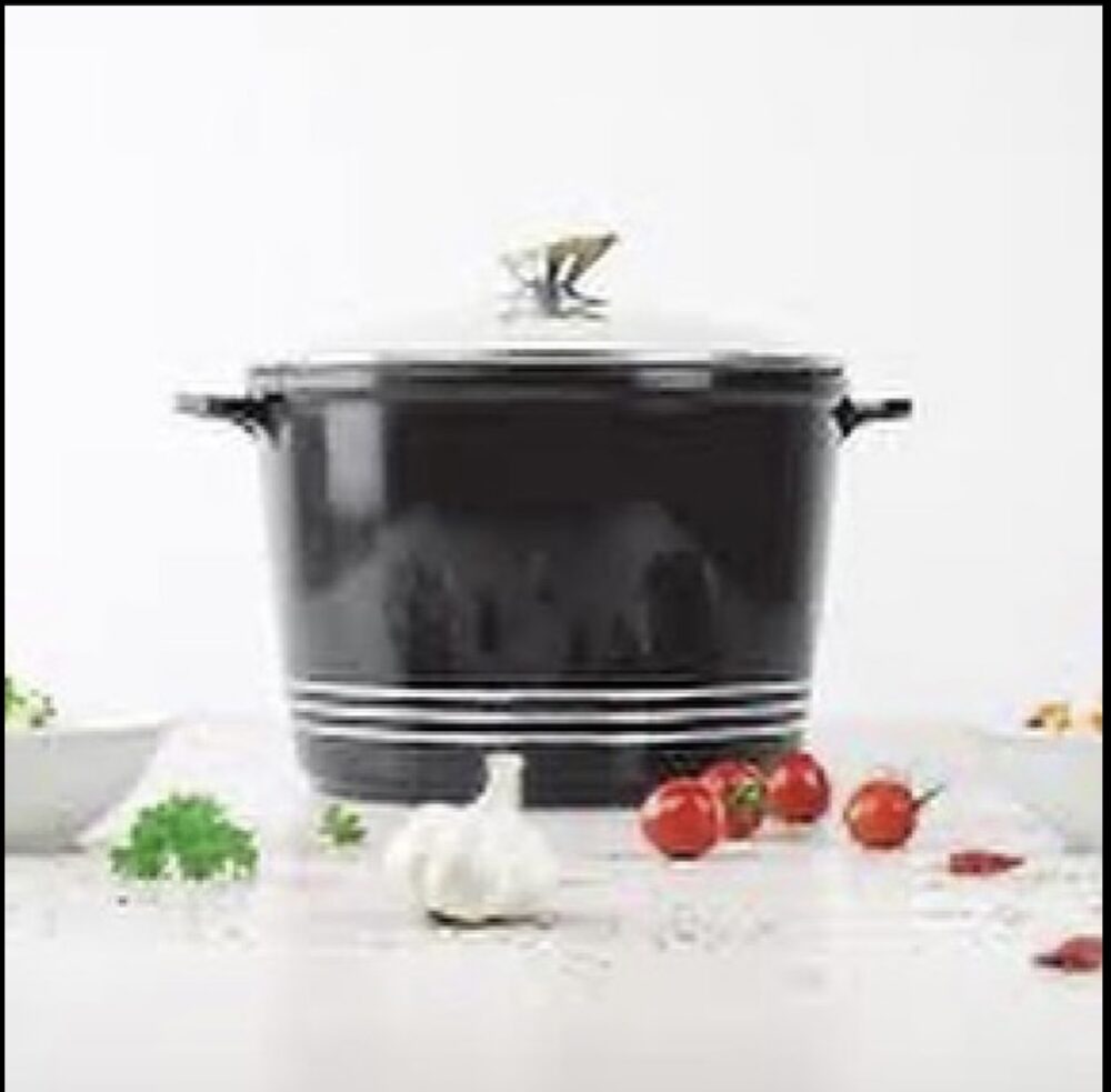 Nea Ceramic Diecast Set of 2 Stockpot with Lid ( Black & Red) - Image 5