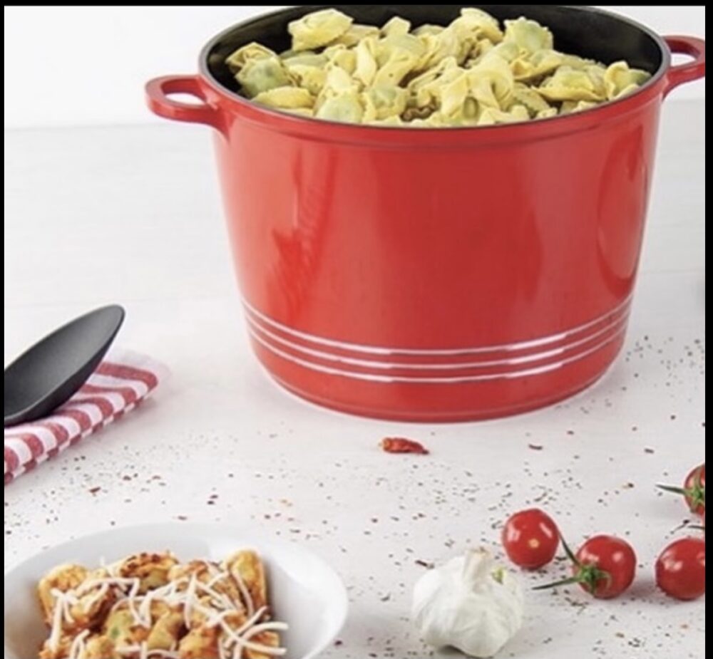 Nea Ceramic Diecast Set of 2 Stockpot with Lid ( Black & Red) - Image 4
