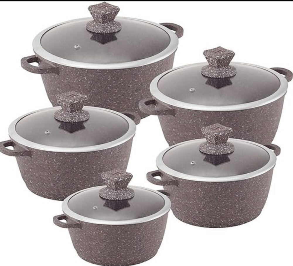 Granite Non - stick Stockpot 5 Pcs Set - Image 4