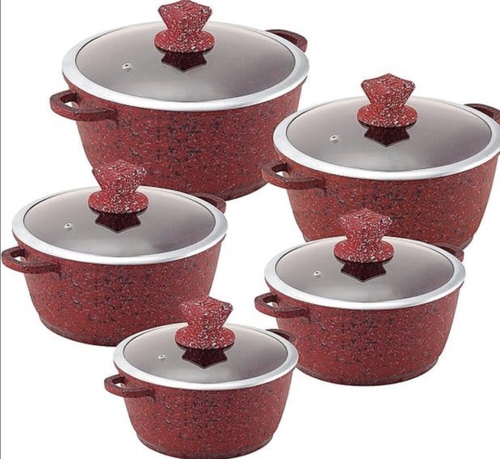 Granite Non - stick Stockpot 5 Pcs Set - Image 3