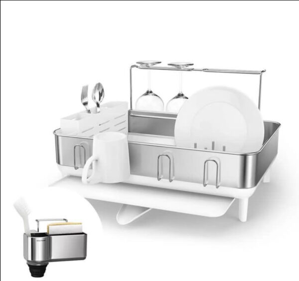 Simplehuman Dish Rack and Sink Caddy Bundle