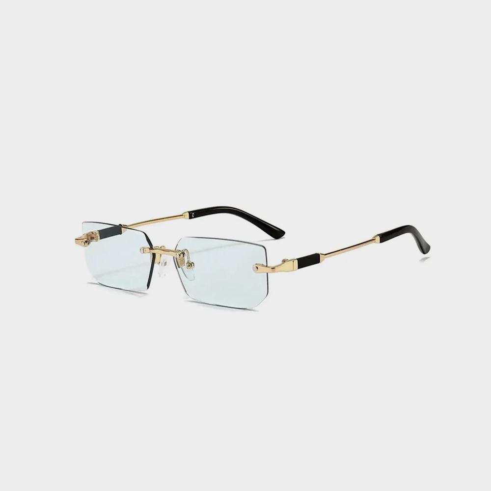 Rimless Sunglasses Rectangle Fashion Popular Women Men Image 6