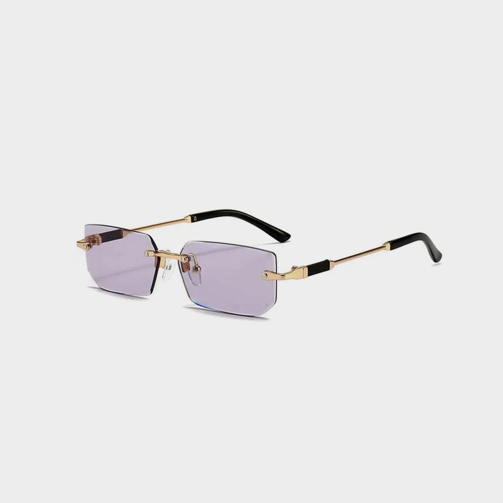 Rimless Sunglasses Rectangle Fashion Popular Women Men Image 5
