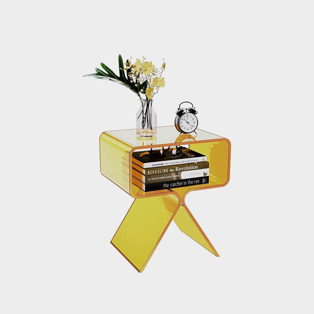 Solaround Acrylic Nightstand Side Table Modern Design Clear Home Decor Display Image 5