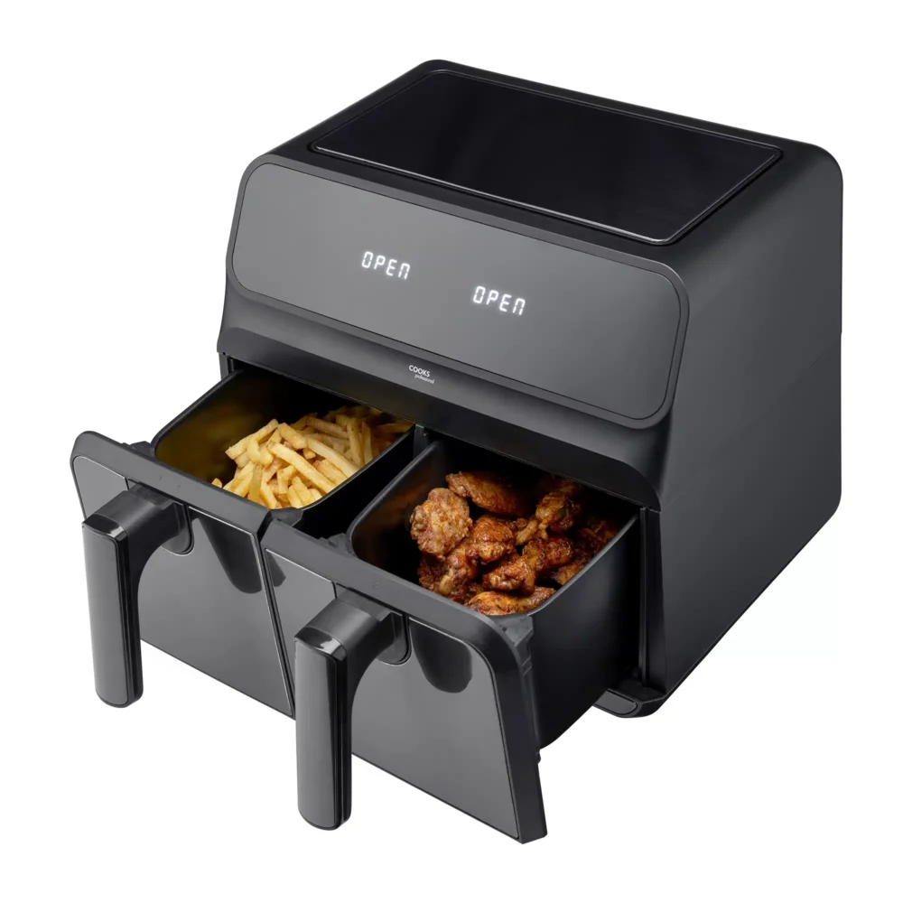 Cooks Professional Dual Air Fryer | XL 8L Capacity | 1700W | Digital Display | Black - Image 4