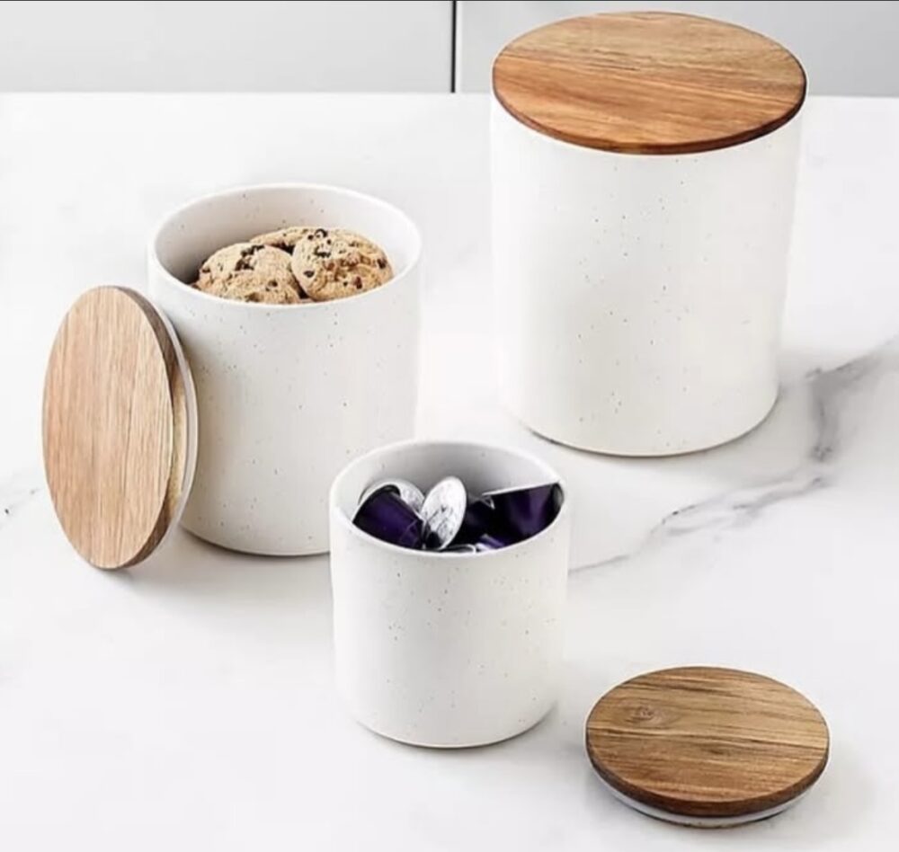 Member's Mark 4-piece Canister With Acacia Wood Lid Set, pick colour - Image 6