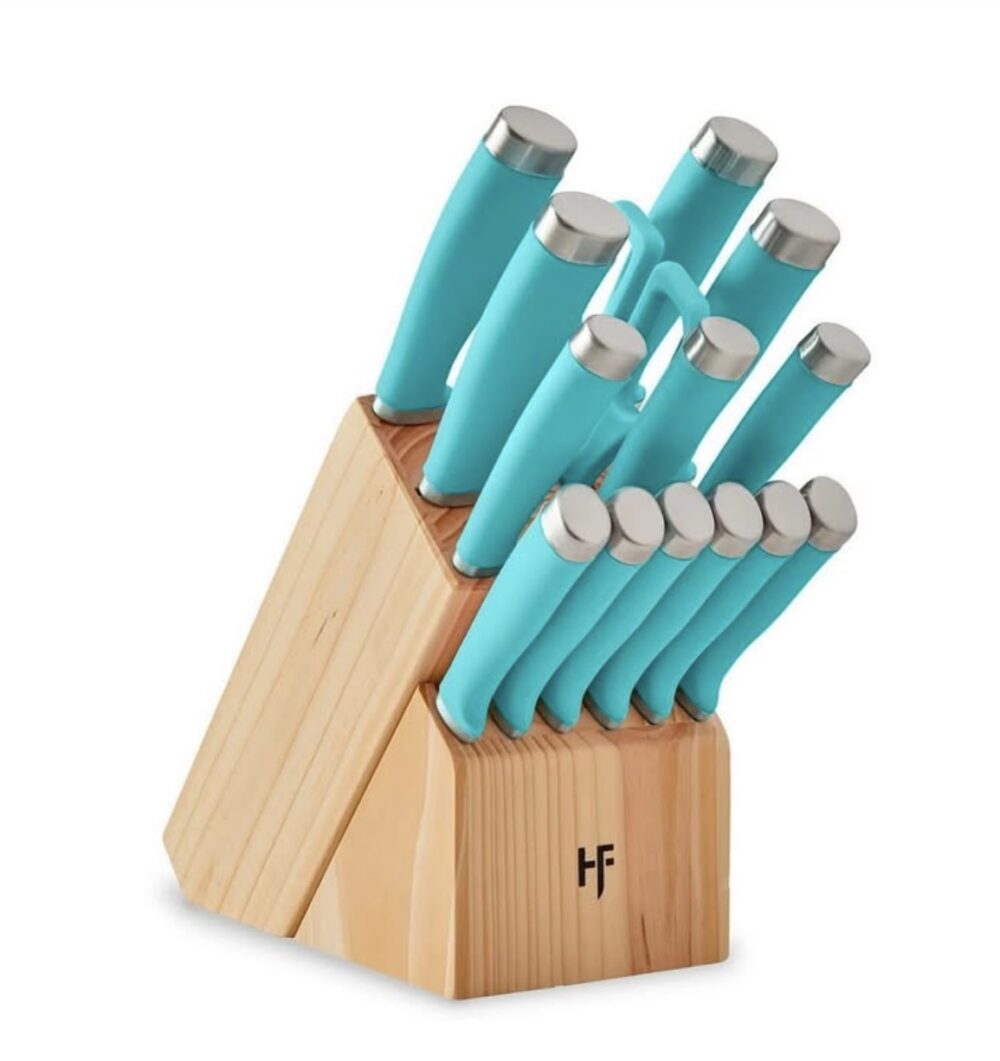 HAMPTON FORGE Epicure True Aqua 15 Pc Block Set - Image 3