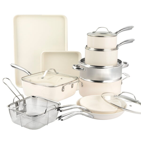 Gotham Steel Natural Collection 15 Piece Cookware Set