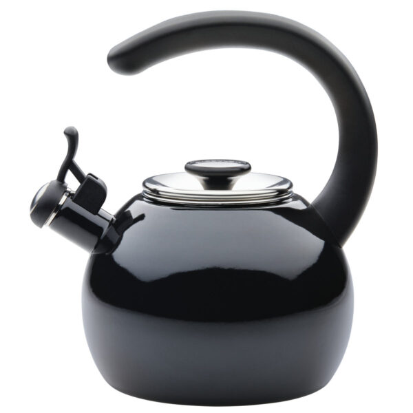 Circulon Enamel on Steel Whistling Induction Teakettle With Flip Up Spout   Black