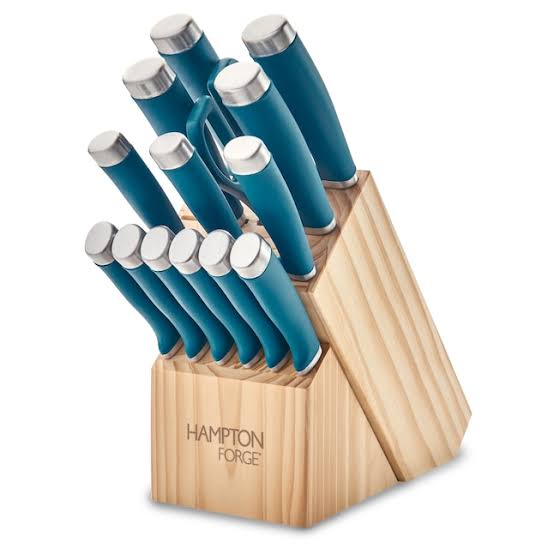 New Blue 15 piece Knife Set Hampton Forge