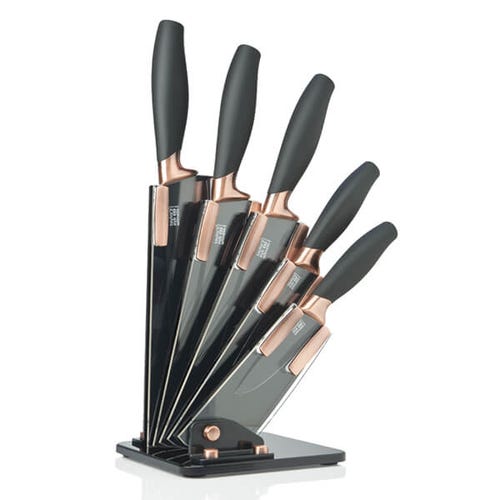 Taylor's Eye Witness Brooklyn Copper 5 Piece Fan Knife Block Set