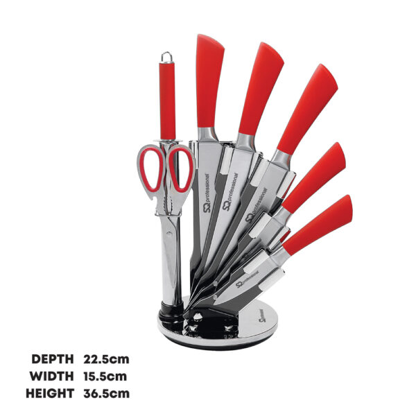 Kitchen Knife Set 8pc Red
