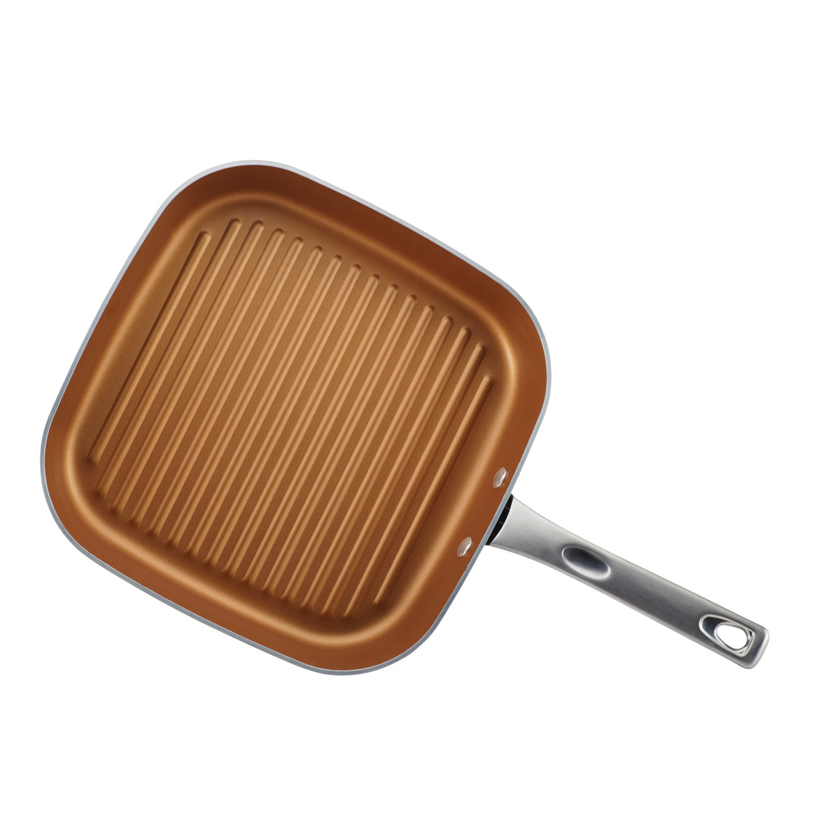 Ayesha Curry Home Collection Nonstick Square Grill Pan / Griddle Pan 11 25 Inch, Brown Sugar Image 2