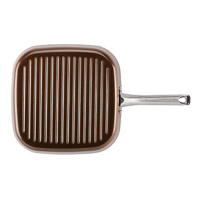 Ayesha Curry Home Collection Nonstick Square Grill Pan / Griddle Pan 11 25 Inch, Brown Sugar Image 5