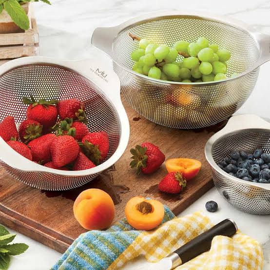 MIU 18 8 Stainless Steel 3 Piece Colander Set