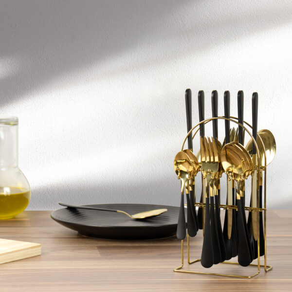 Cutlery Set 24pc Gold Black