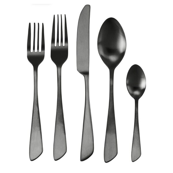 MegaChef Silverware Utensil Flatware Set, 20 Piece, Black