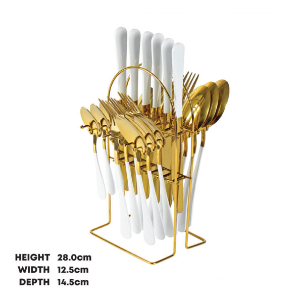 Cutlery Set 24pc Gold White