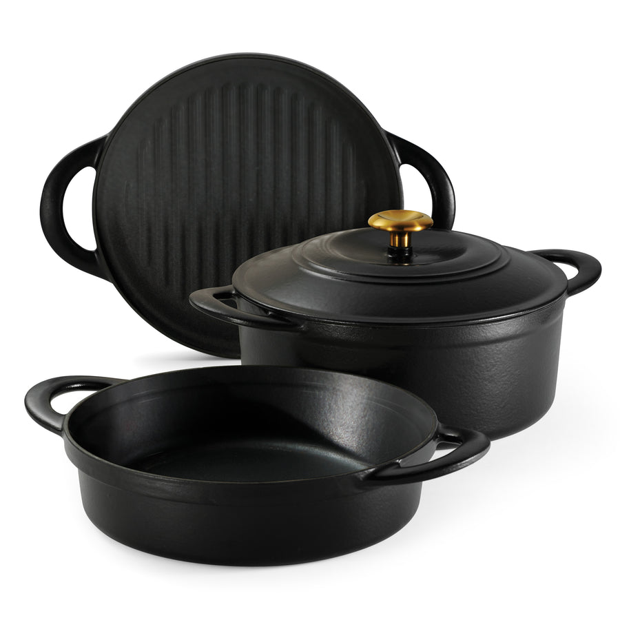 Tramontina 4 Pcs Enamelled Cast Iron Nesting Cookware Set Image 5