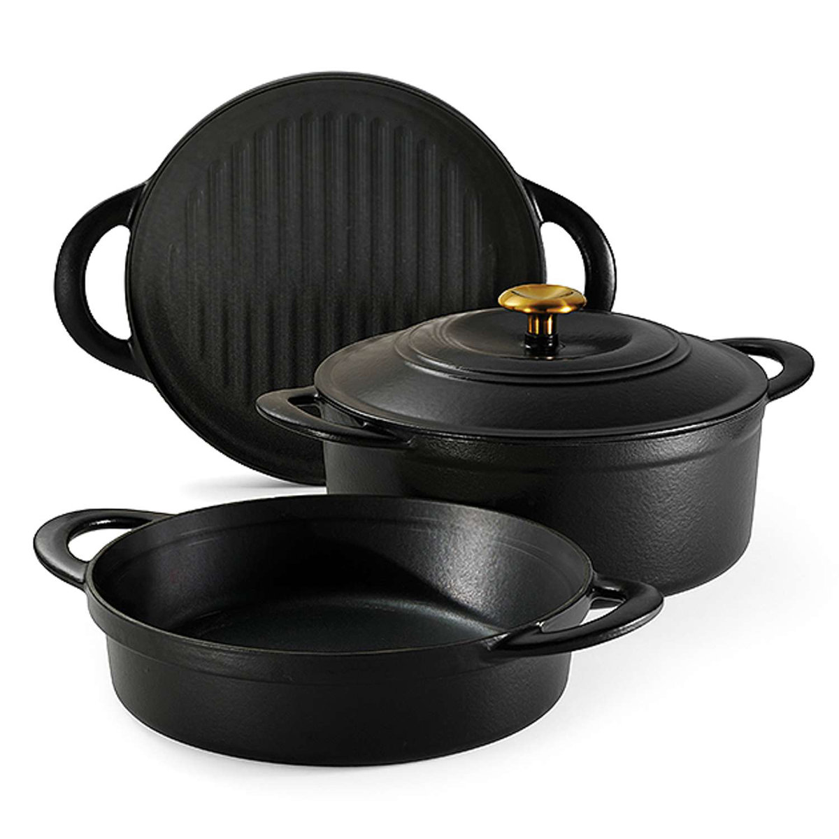 Tramontina 4 Pcs Enamelled Cast Iron Nesting Cookware Set Image 4