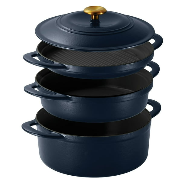 Tramontina 4 Pcs Enamelled Cast Iron Nesting Cookware Set Image 4