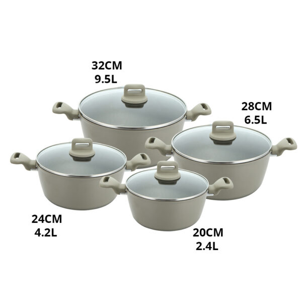 Zoya Stockpot Set 4pc Grey cookware set